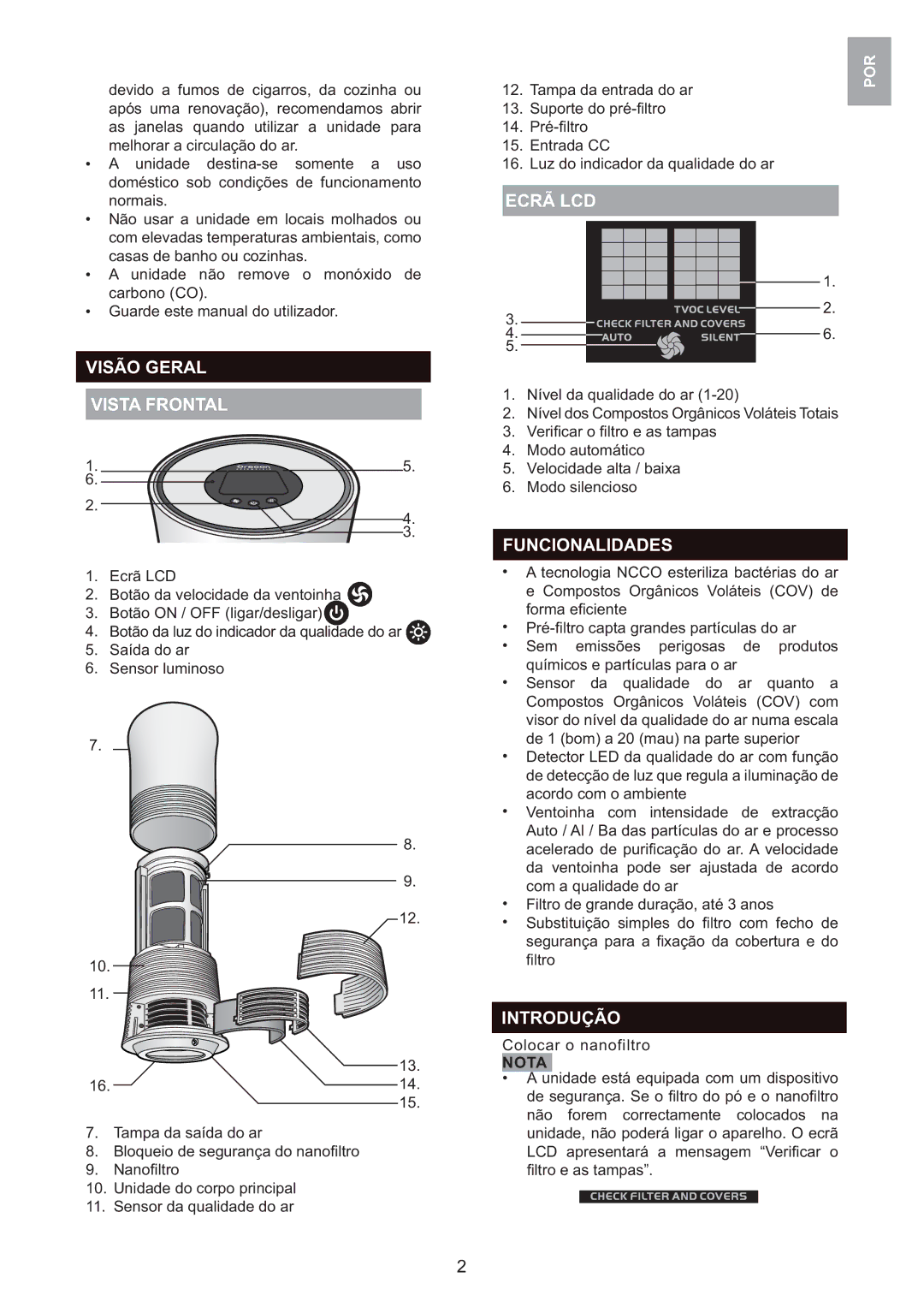 Oregon Scientific WS907 user manual Visão Geral Vista Frontal, Ecrã LCD, Funcionalidades 