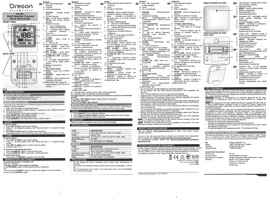 Oregon SL 103 manual 