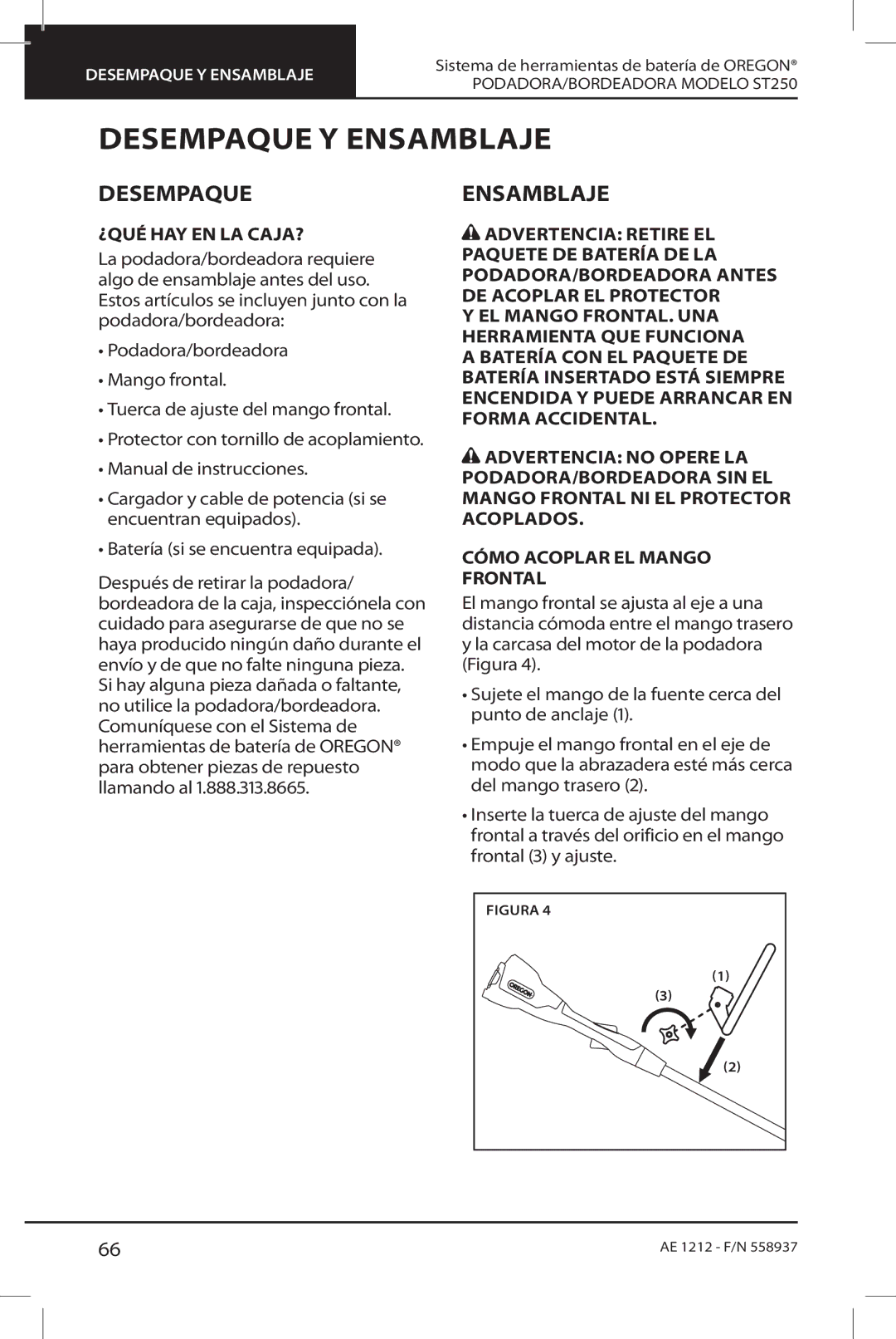 Oregon ST250 instruction manual Desempaque y ensamblaje, Ensamblaje, ¿Qué hay en la caja? 