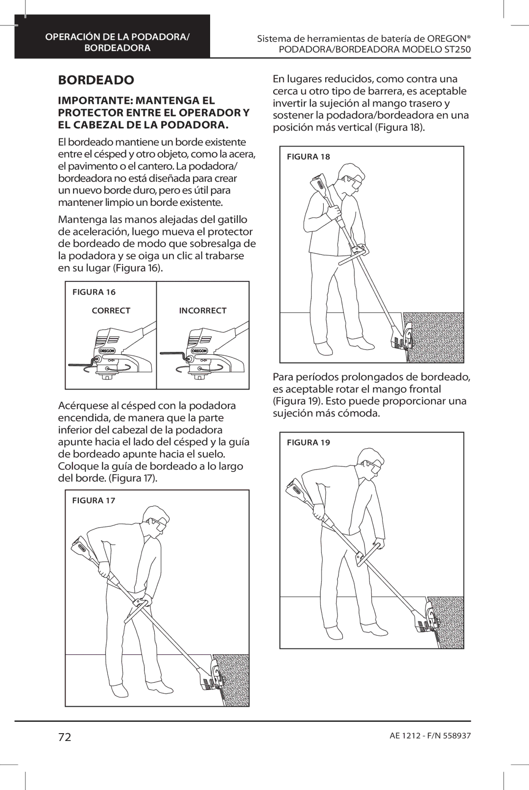 Oregon ST250 instruction manual Bordeado, Figura 19. Esto puede proporcionar una 