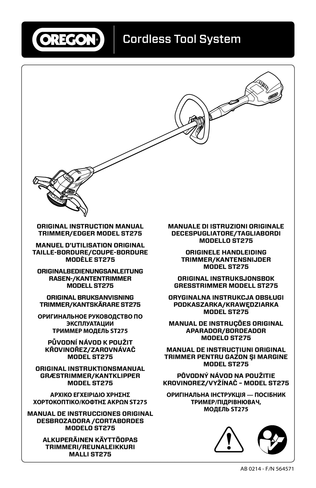 Oregon ST275 instruction manual AB 0214 F/N 