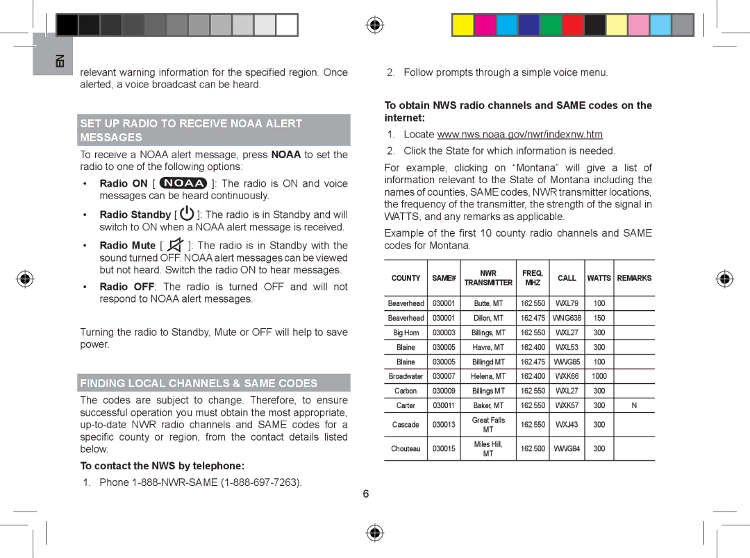 Oregon WR608 user manual SET UP Radio to Receive Noaa Alert, Messages, Finding Local Channels & Same Codes 