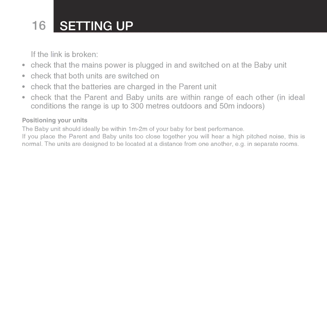 Oricom 310 manual Positioning your units 