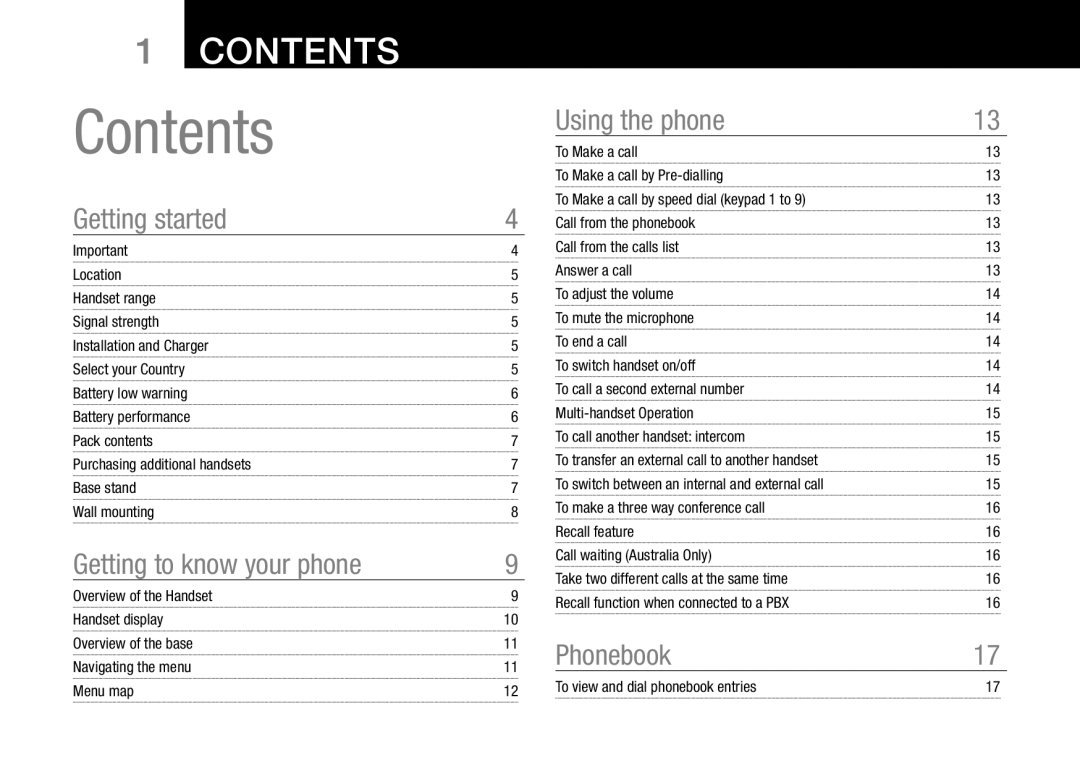 Oricom 8000, 8800 manual Contents 