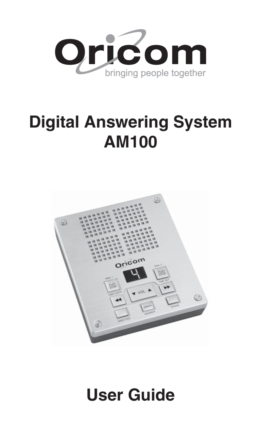 Oricom manual Digital Answering System AM100 User Guide 