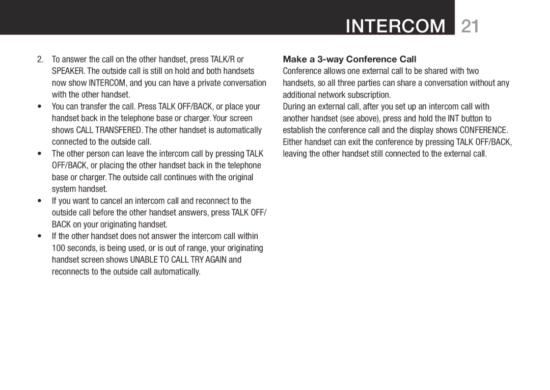 Oricom BT9500 user manual Make a 3-way Conference Call 