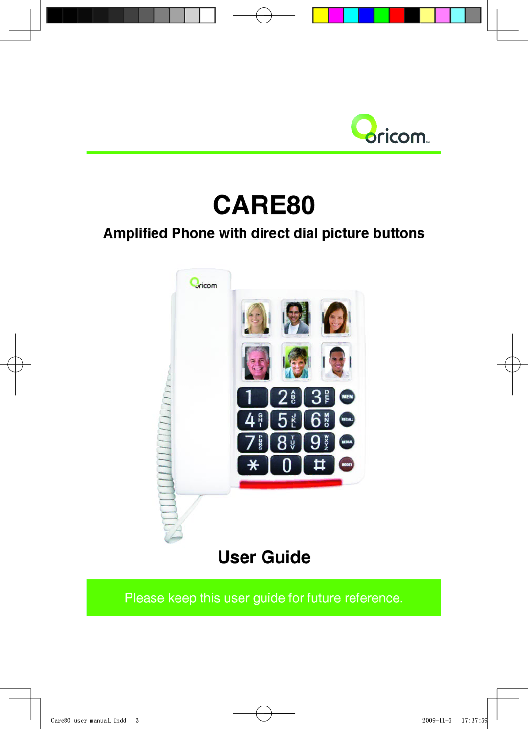 Oricom CARE80 user manual 