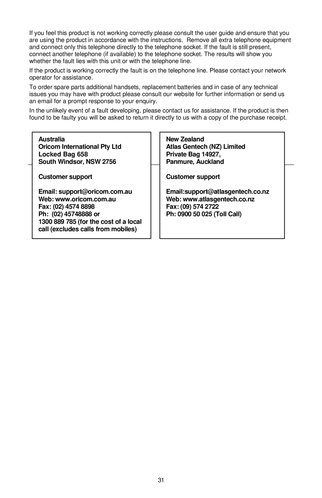 Oricom ECO3400 manual 