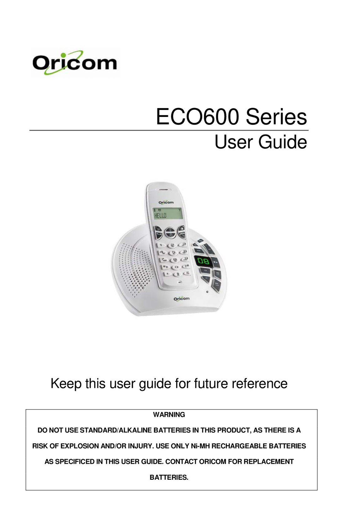 Oricom manual ECO600 Series 