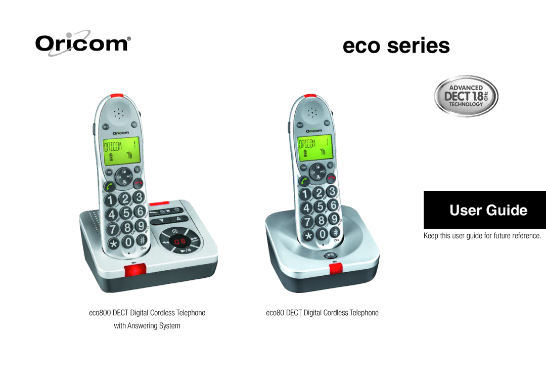 Oricom ECO800 manual Eco series 