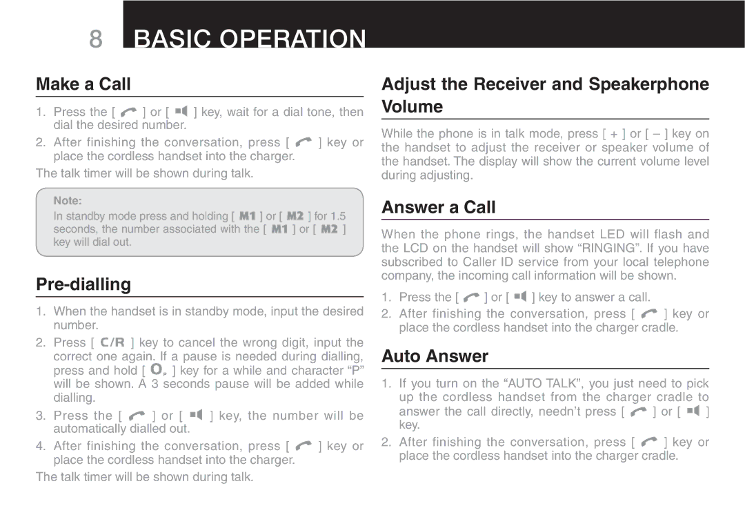 Oricom ECO90 manual Basic Operation 