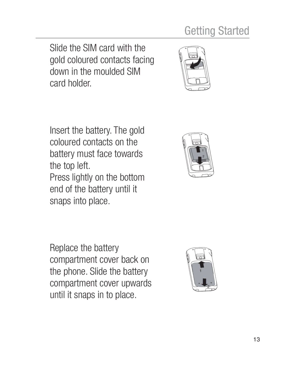 Oricom EZY100 operating instructions Getting Started 