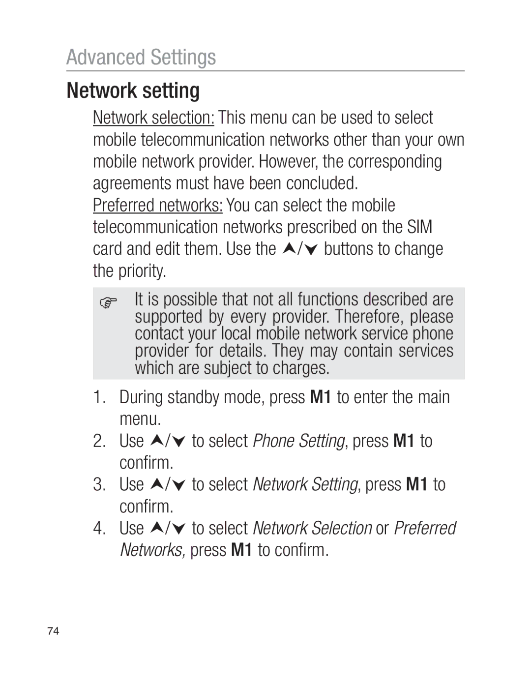 Oricom EZY100 operating instructions Network setting 