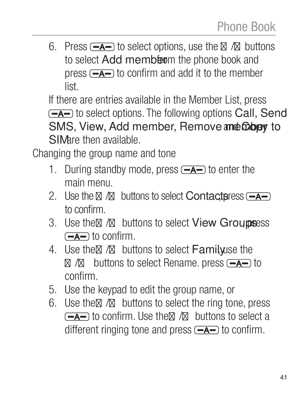 Oricom EZY120 operating instructions Press, List 