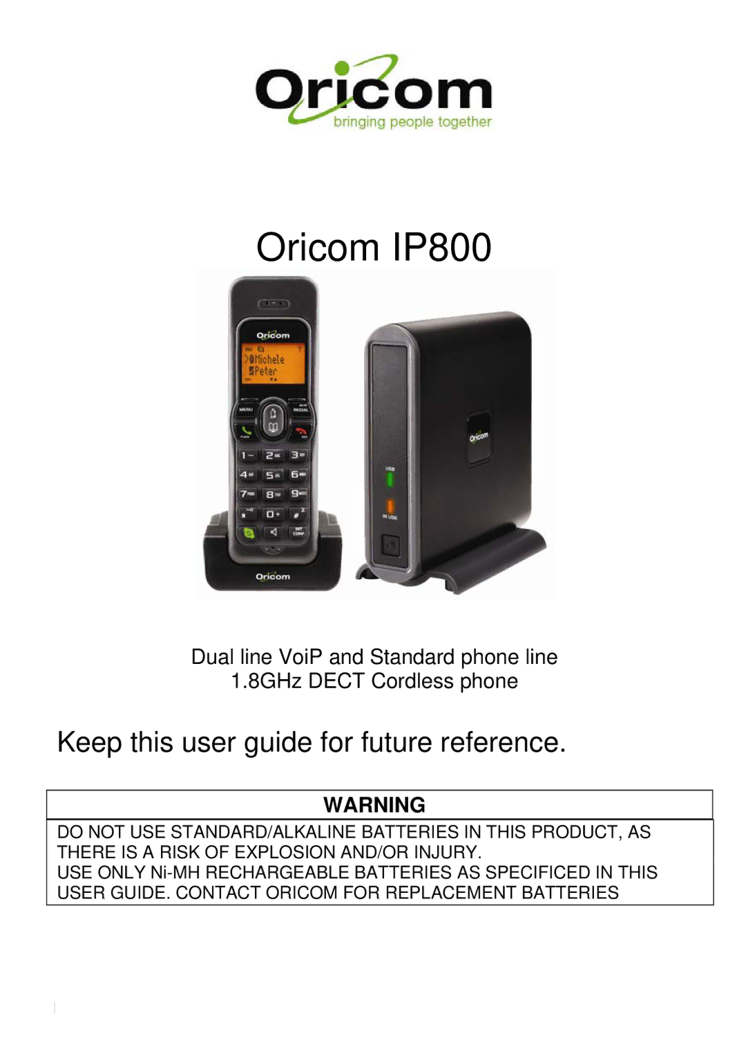 Oricom manual Oricom IP800 