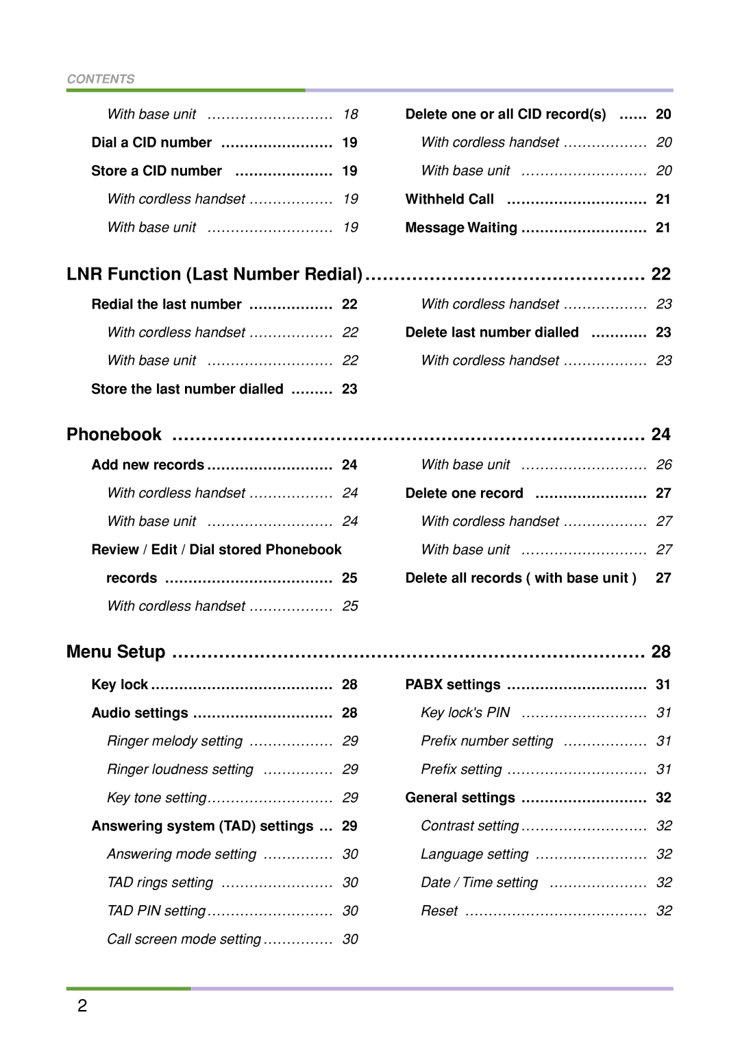 Oricom M5500 Series manual LNR Function Last Number Redial ………………………………………… 