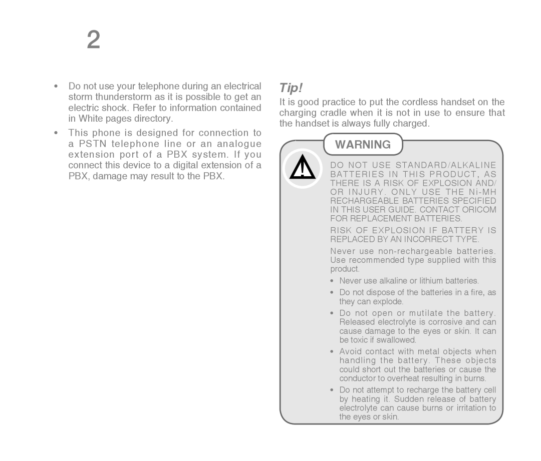 Oricom M800 warranty Tip 