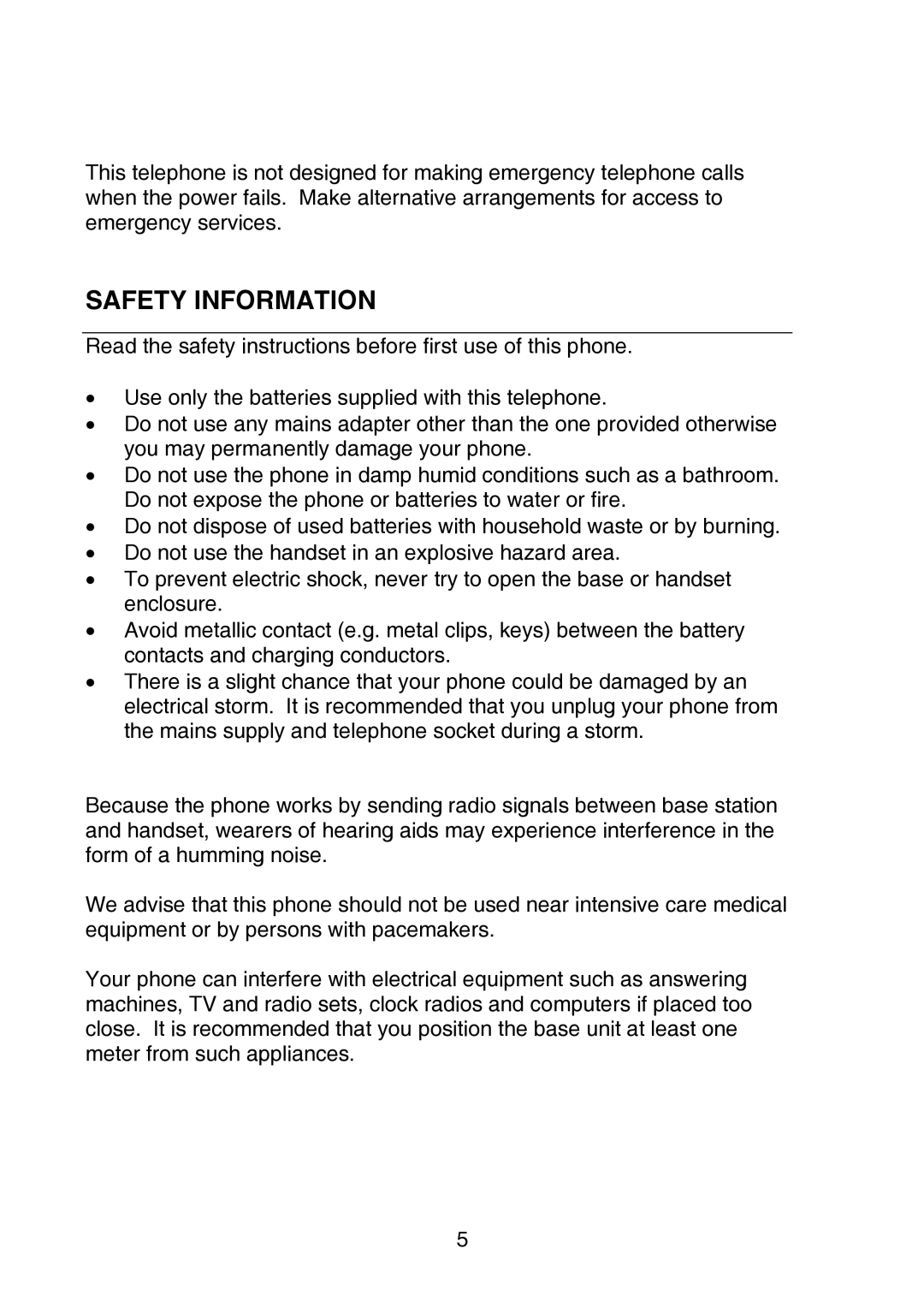 Oricom P700 manual Safety Information 