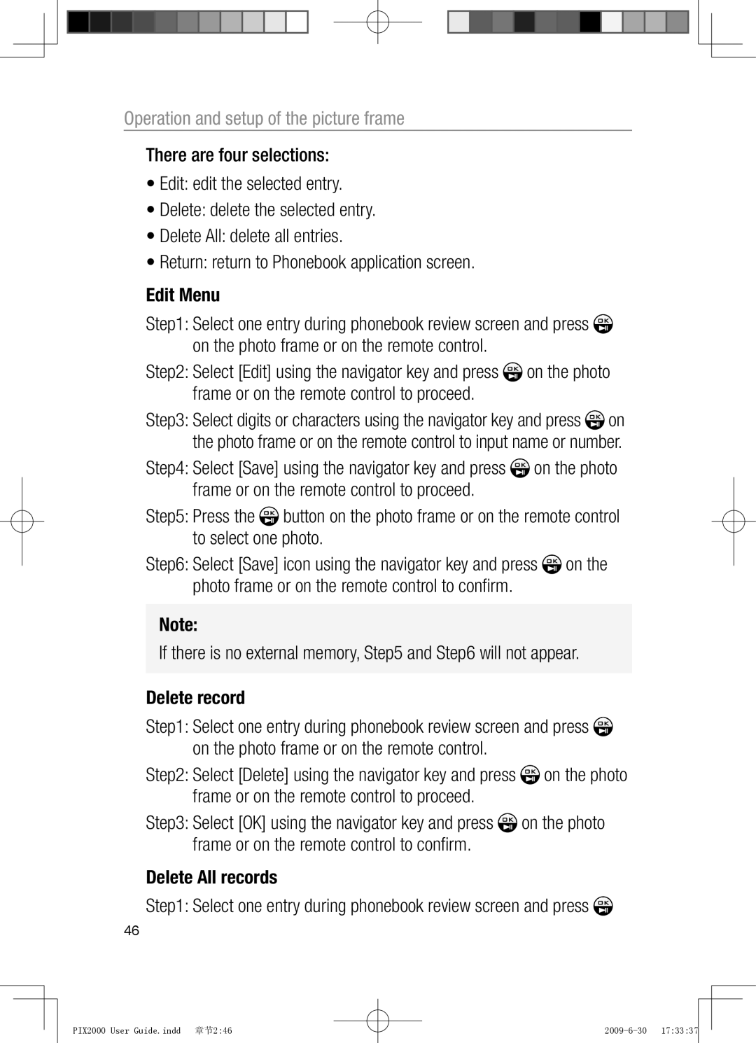 Oricom manual PIX2000 User Guide.indd 章节246 2009-6-30 