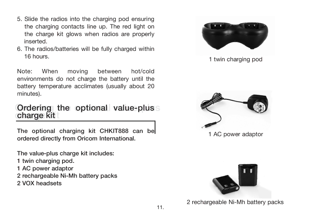 Oricom PMR888 manual 