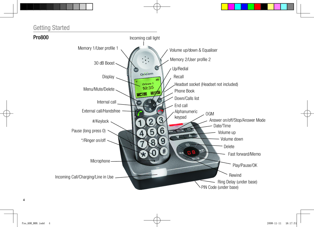 Oricom pro800 DECT, pro600 DECT manual Ogm 