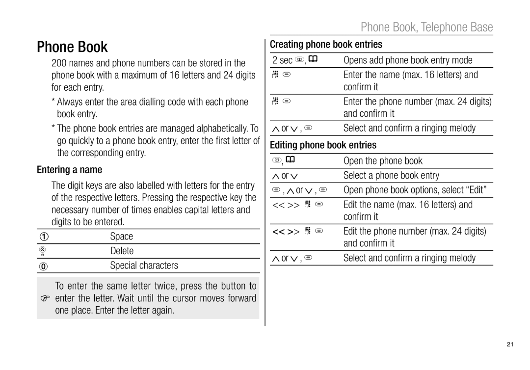 Oricom Pro900 manual Phone Book 