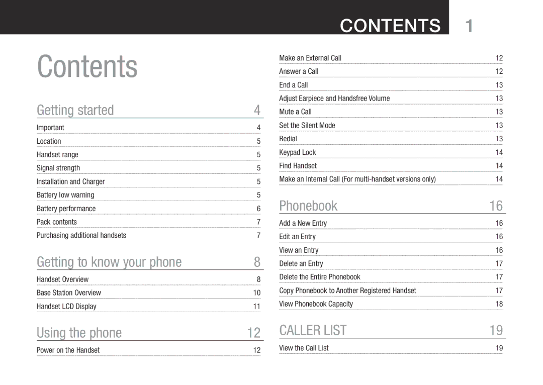 Oricom SLIM-9000 user manual Contents 