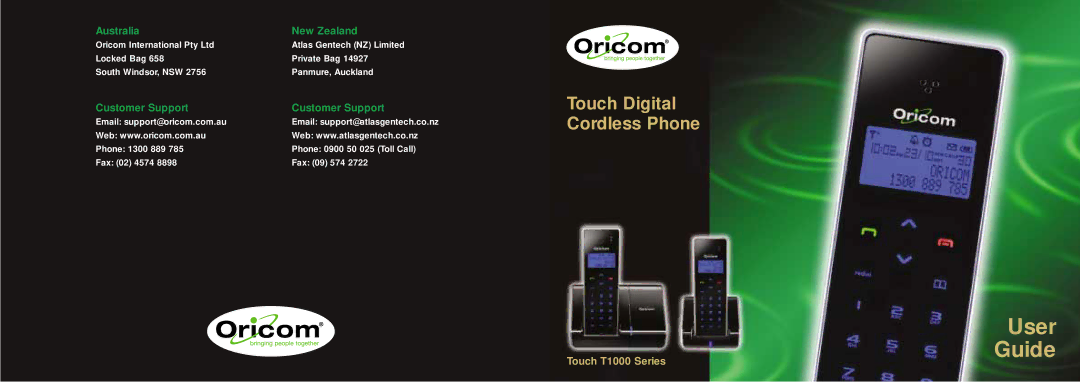 Oricom T1000 manual User Guide 