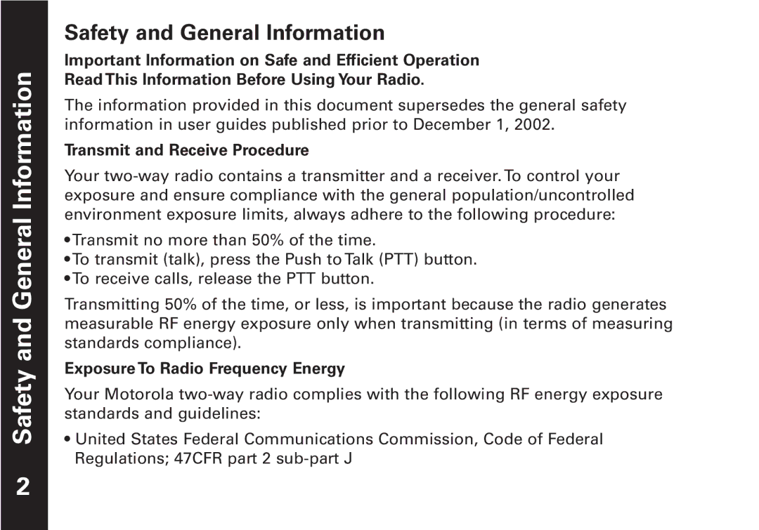 Oricom T5509 manual Safety and General Information, Transmit and Receive Procedure, Exposure To Radio Frequency Energy 