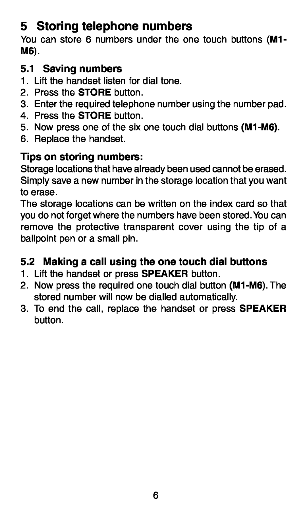 Oricom TP58 manual Storing telephone numbers, Saving numbers, Tips on storing numbers 