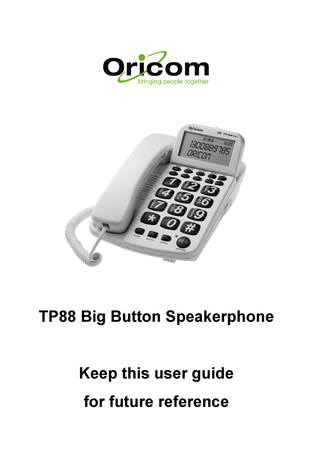 Oricom manual TP88 Big Button Speakerphone 