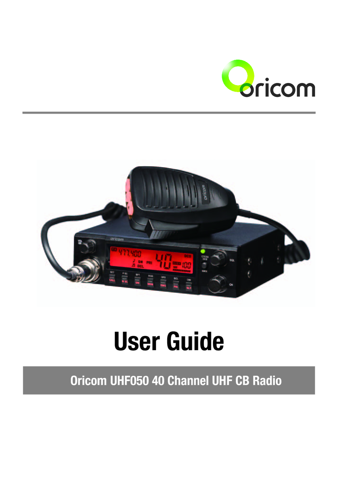 Oricom UHF050 manual User Guide 