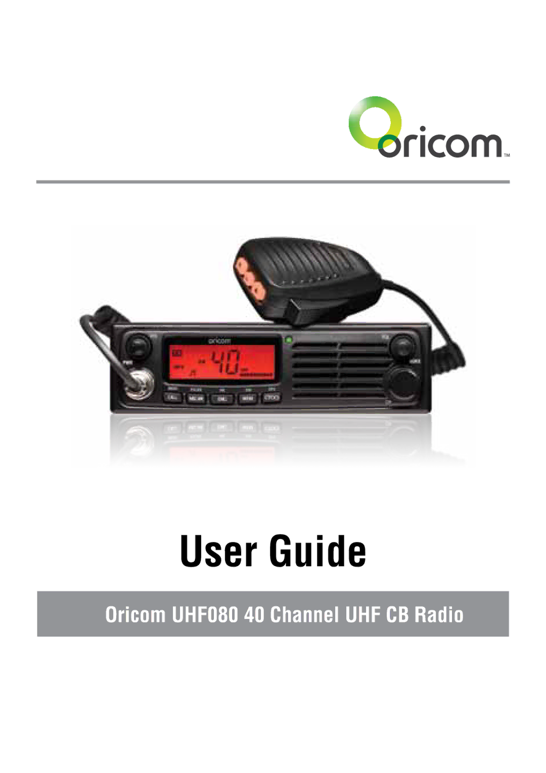 Oricom UHF080 manual User Guide 