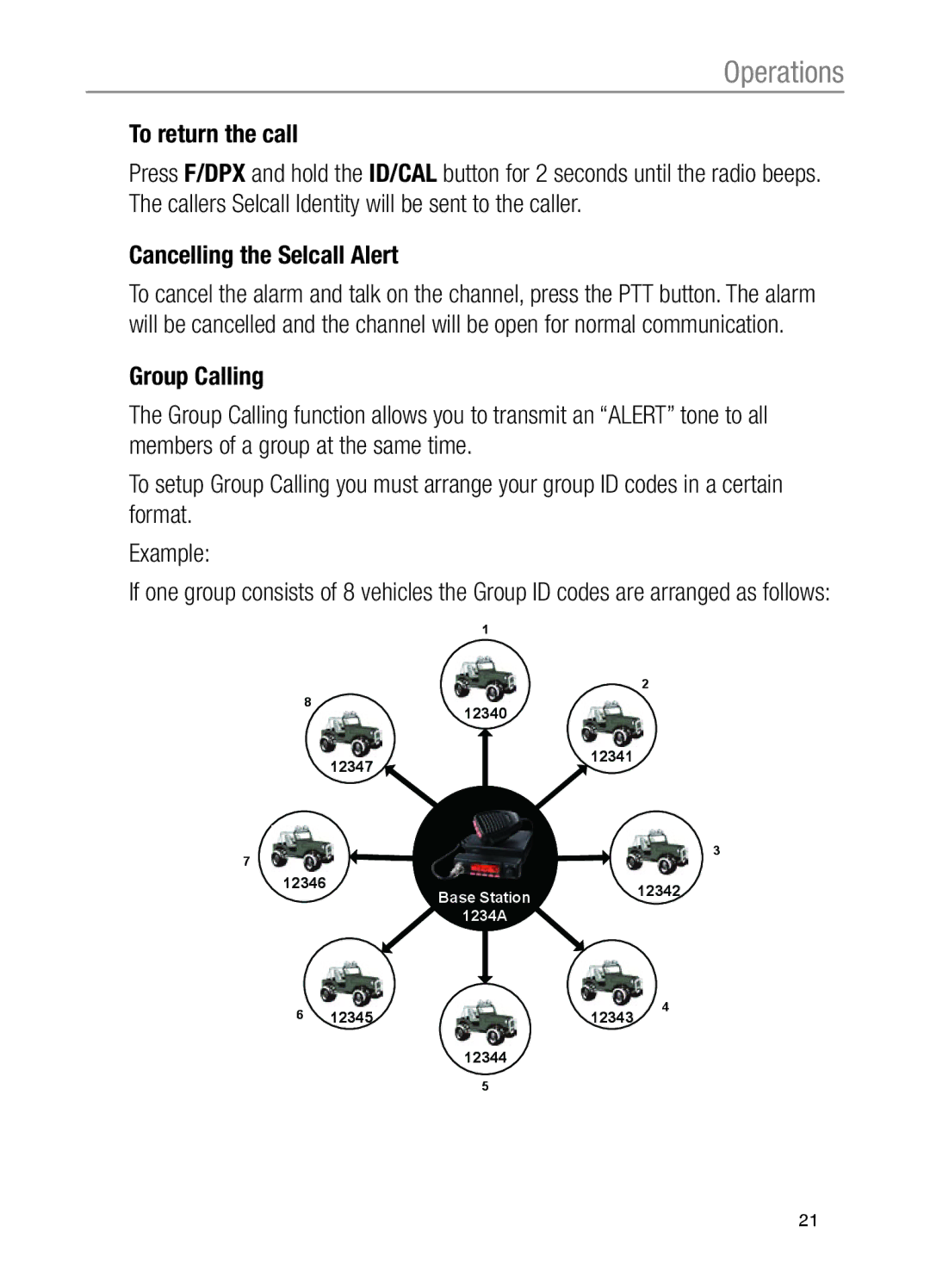 Oricom UHF100, UHF200 operating instructions To return the call, Cancelling the Selcall Alert 