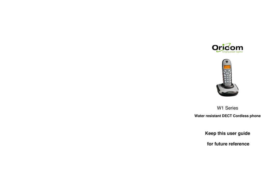 Oricom W1 manual Keep this user guide For future reference 