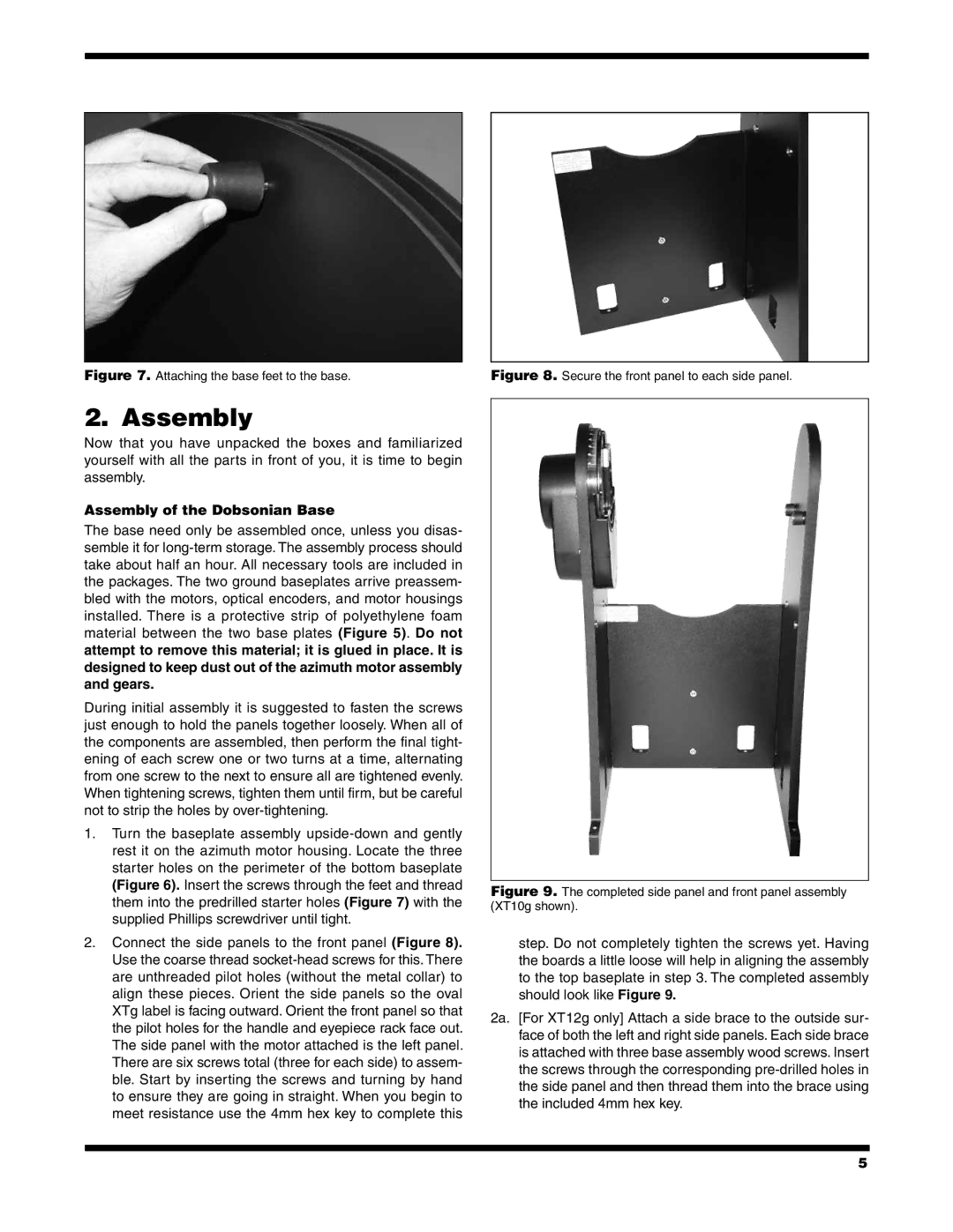 Orion 10135XT12g, 10135 XT10g, #10134 XT8g, 10134 XTBg instruction manual Assembly of the Dobsonian Base 