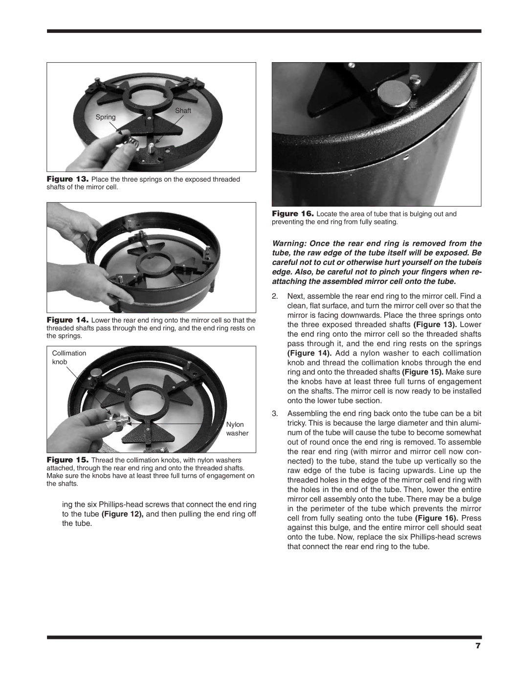 Orion 10134 XTBg, 10135 XT10g, 10135XT12g, #10134 XT8g instruction manual Shaft Spring 