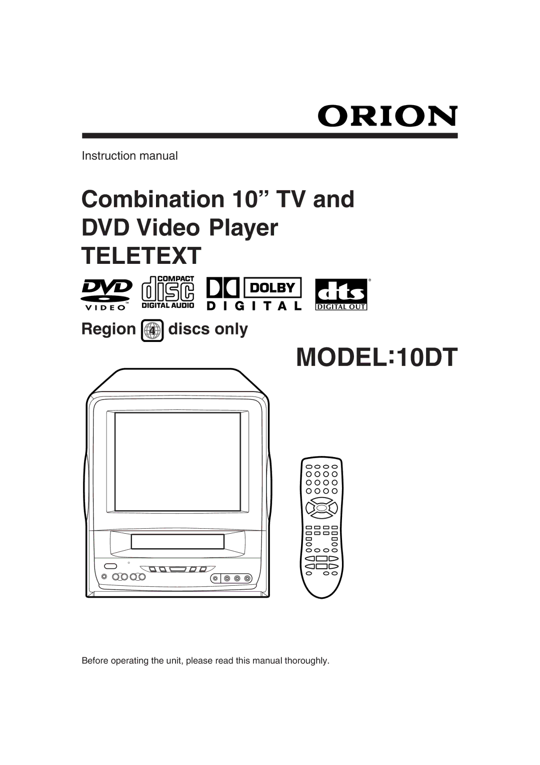 Orion instruction manual MODEL10DT 