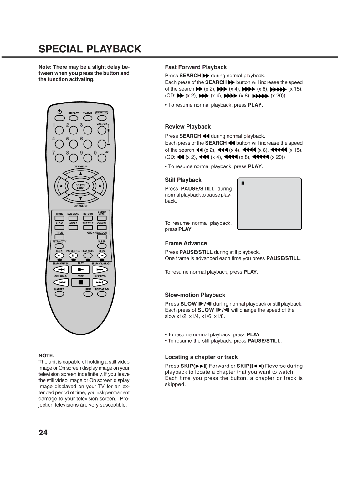 Orion 10DT instruction manual Special Playback 