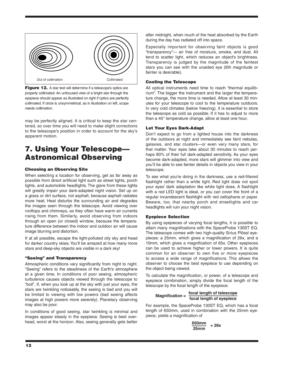 Orion 130ST EQ instruction manual Using Your Telescope- Astronomical Observing 