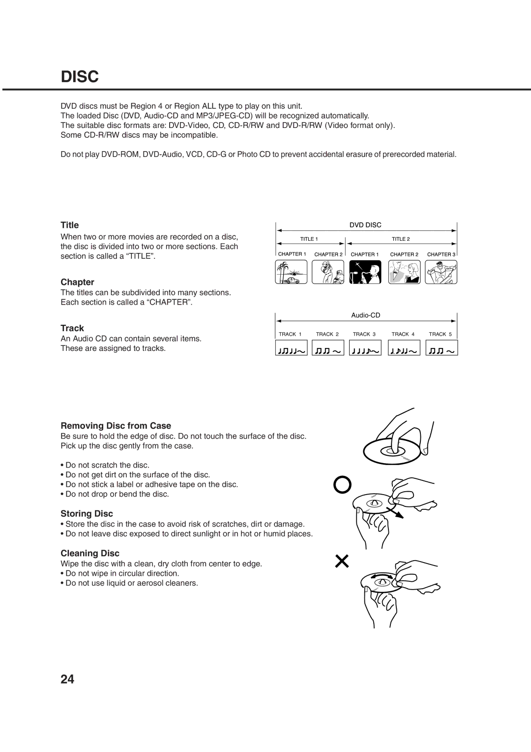 Orion 14LD manual Disc 