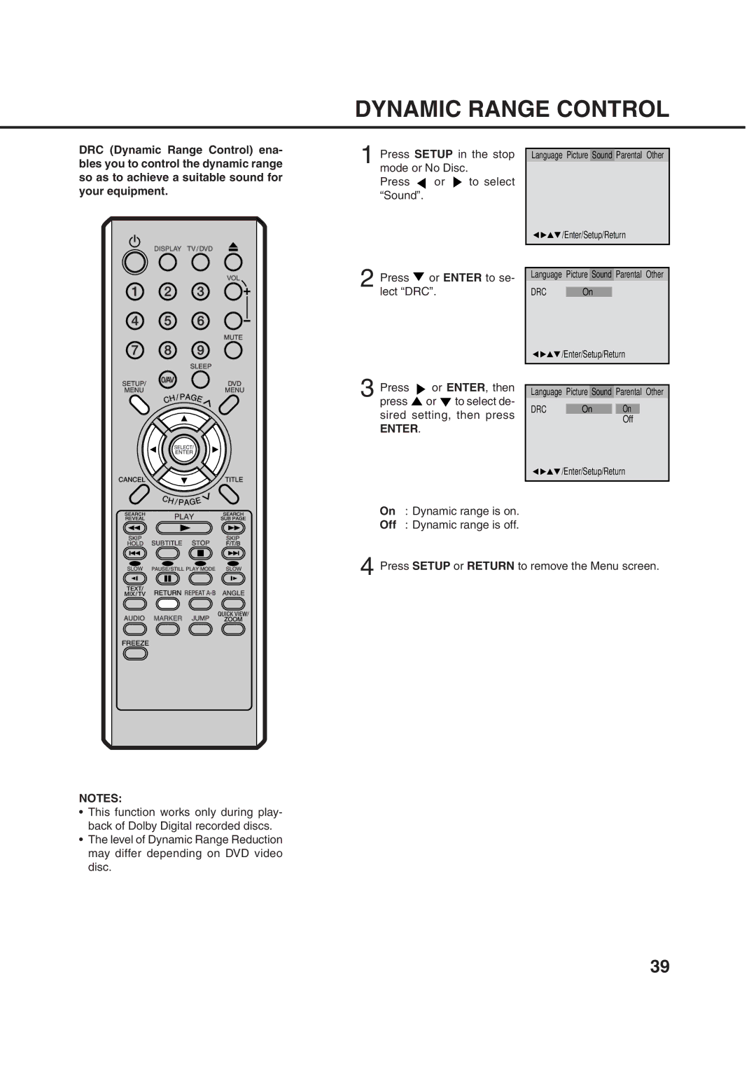 Orion 14LD manual Dynamic Range Control 