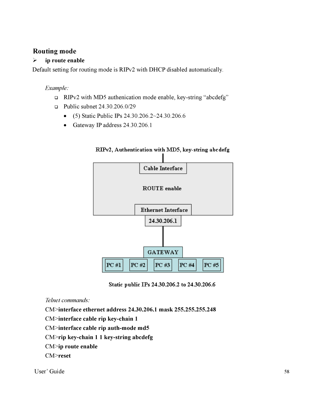 Orion 2000 manual Routing mode, ¾ ip route enable 