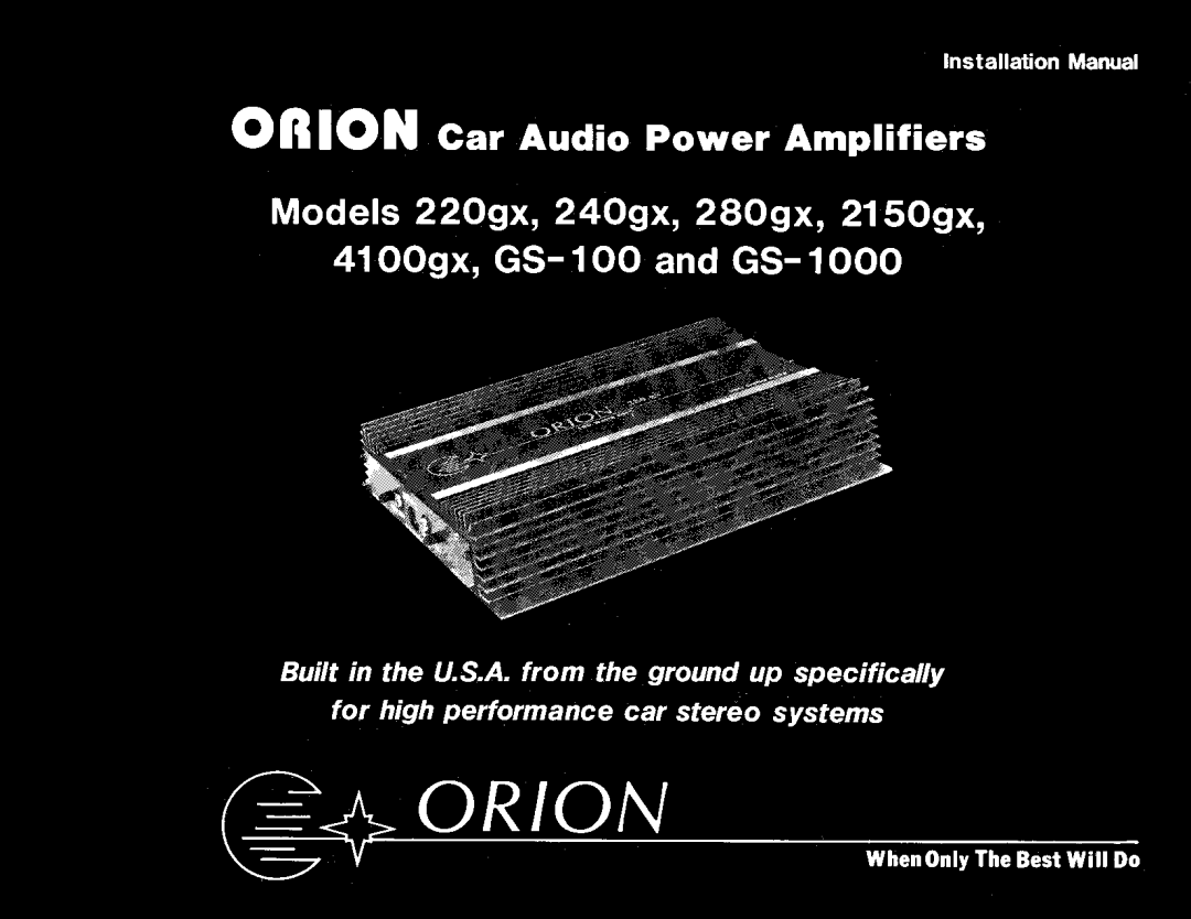 Orion 220GX manual 