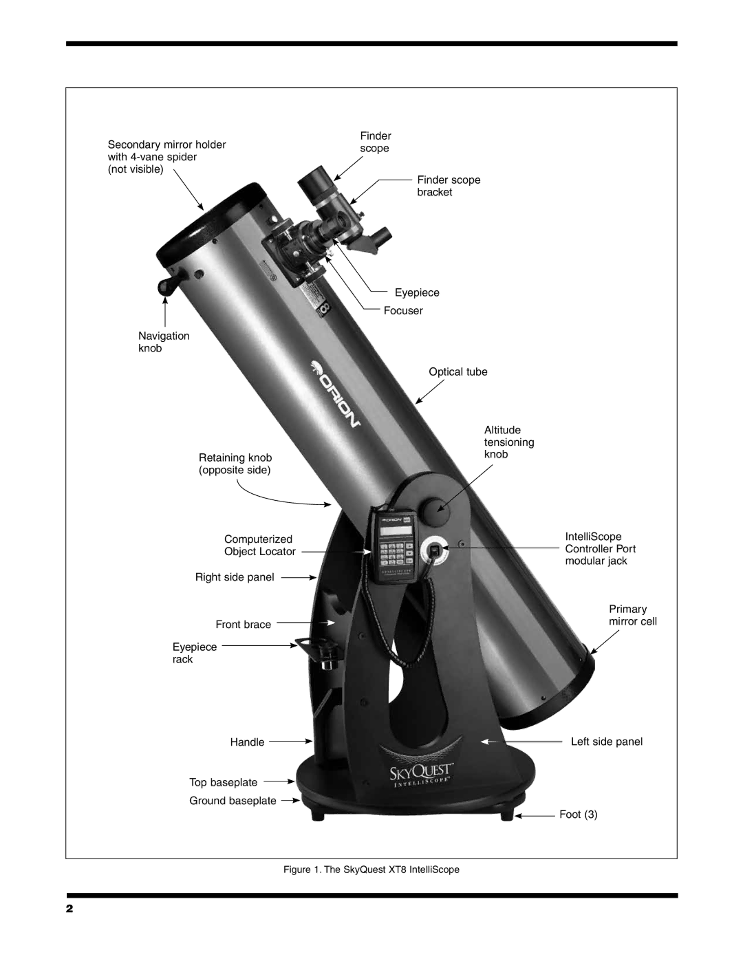 Orion #27189 XT12I, #27183 XT8I, #27182 XT6I, #27184 XT10I instruction manual SkyQuest XT8 IntelliScope 