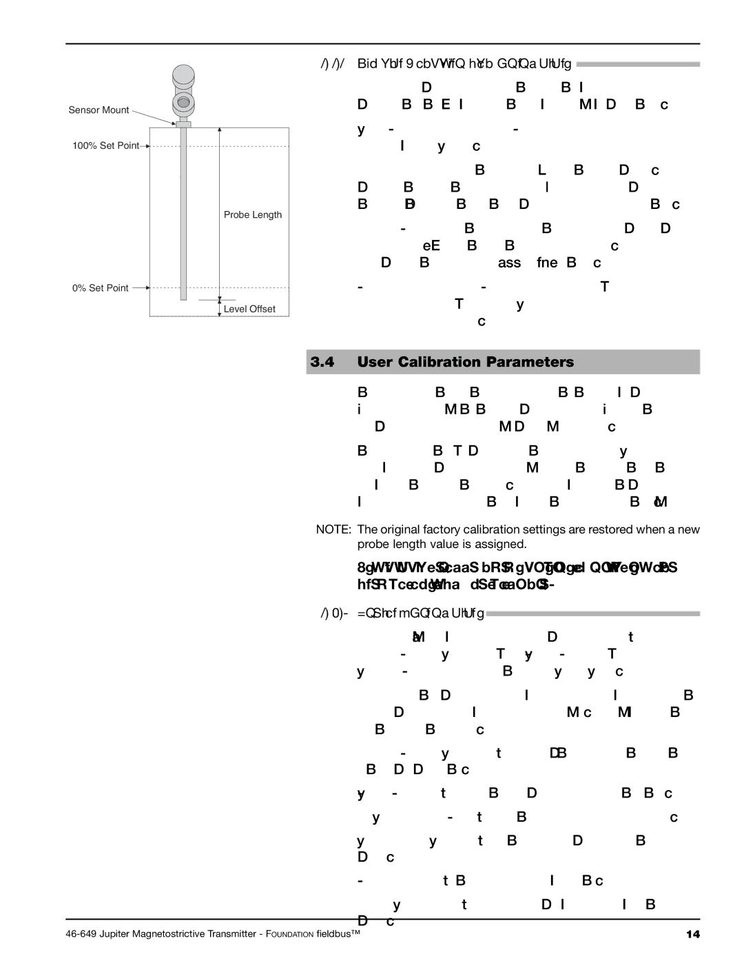 Orion 2xx manual User Calibration Parameters, Jupiter Configuration Parameters, Factory Parameters 