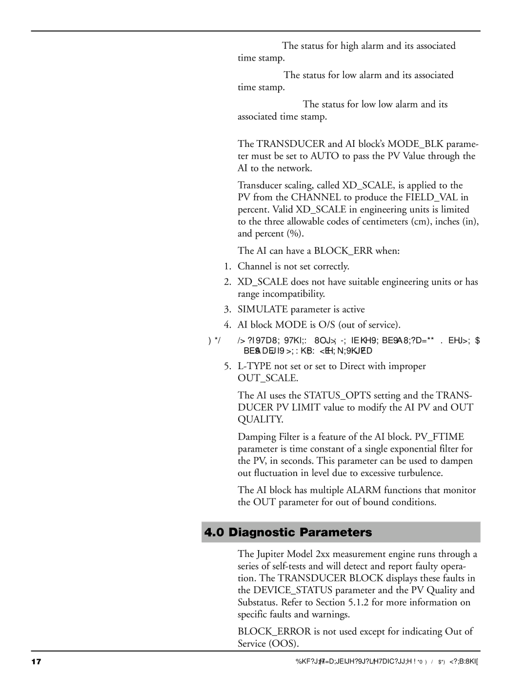 Orion 2xx manual Diagnostic Parameters 