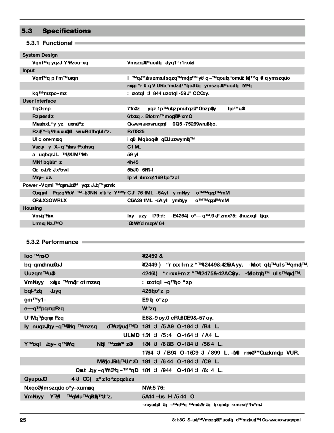 Orion 2xx manual Specifications, Functional, Performance 