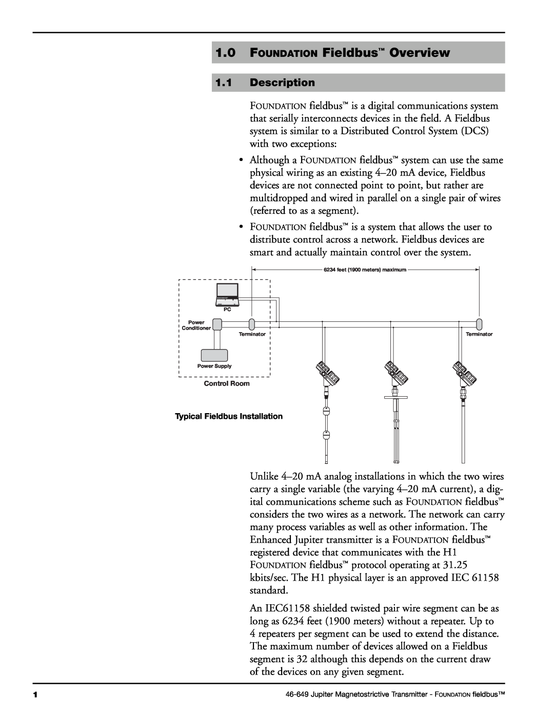 Orion 2xx manual 1.0FOUNDATION Fieldbus Overview, 1.1Description 