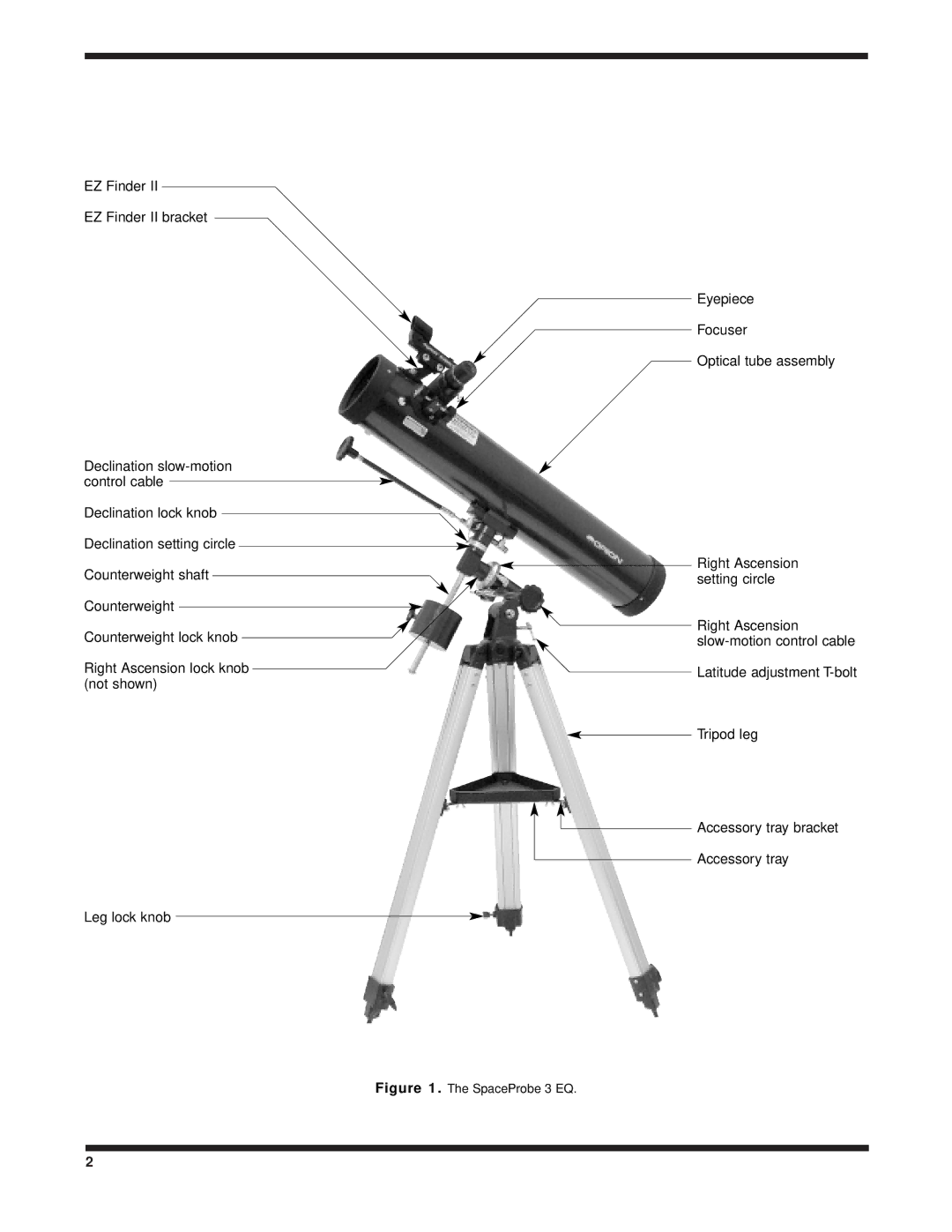 Orion 3 EQ instruction manual EZ Finder EZ Finder II bracket 